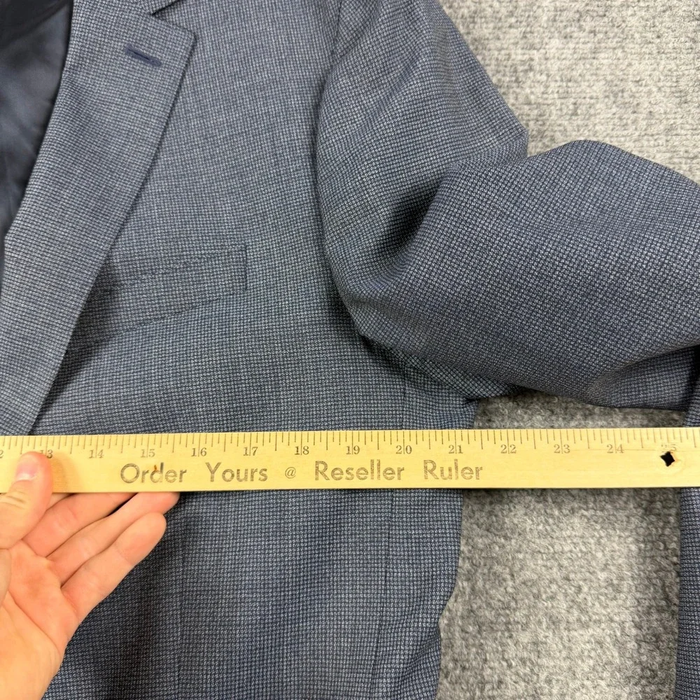 Hugo Boss Blazer Mens 44L Blue Marzotto Super 110 Virgin Wool Sport Coat Jacket